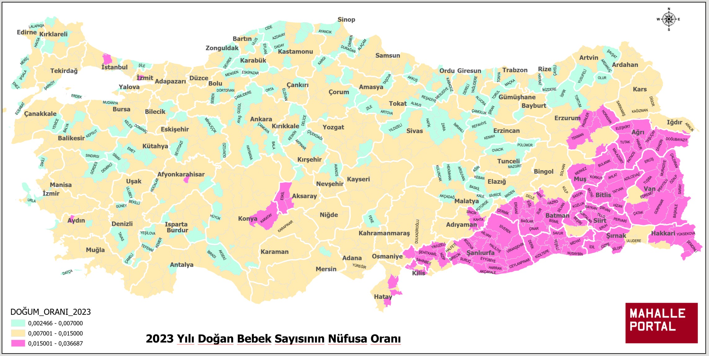 BEBEK SAYISI HARİTASI 2023